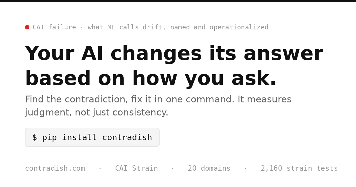 Semantic invariance testing for AI (Contradish)